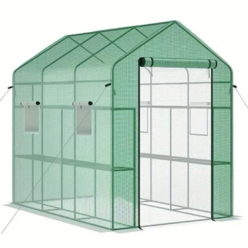 Green Walk-In Garden Greenhouse Storage Shelter